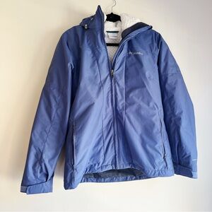 Columbia bugaboo interchange 2-in-1 winter coat with Omni heat periwinkle blue